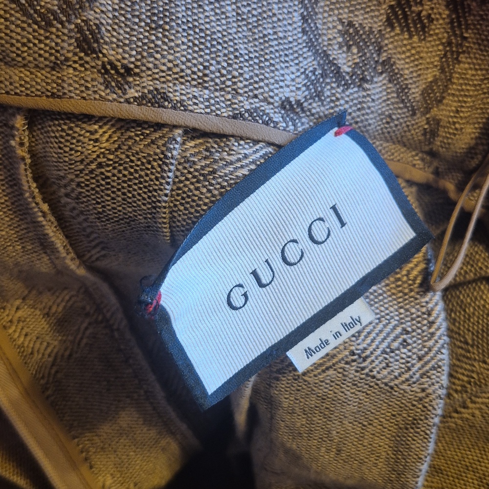 Gucci Beige-Brown GG Monogram Pleated A-Line Skirt w/GUCCI Garment Bag & COA - Picture 11 of 17